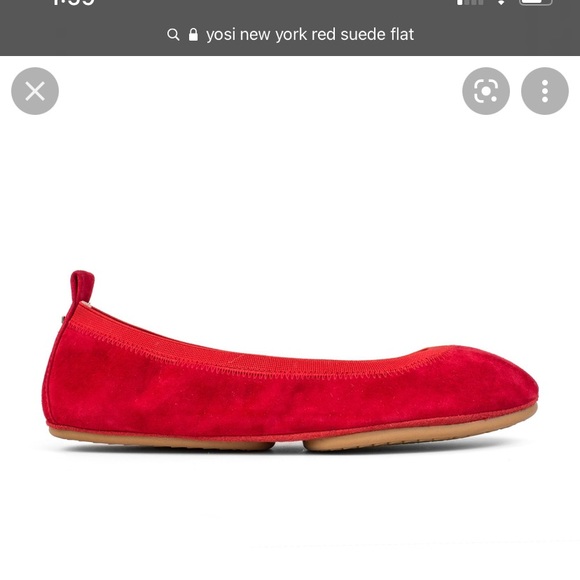 Yosi of New York foldable flat. Red suede size 8. Never worn